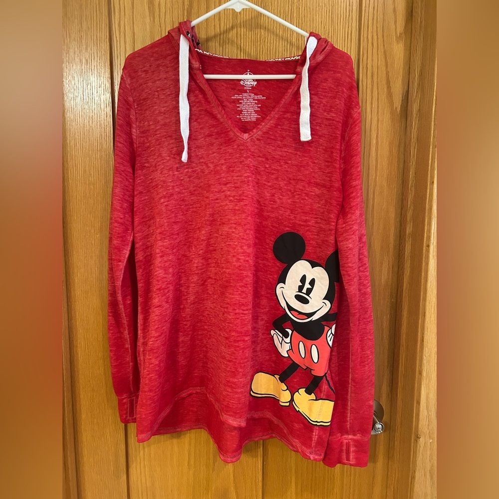Disney Mickey Mouse Burnout Hoodie Pullover Sweater Women’s L